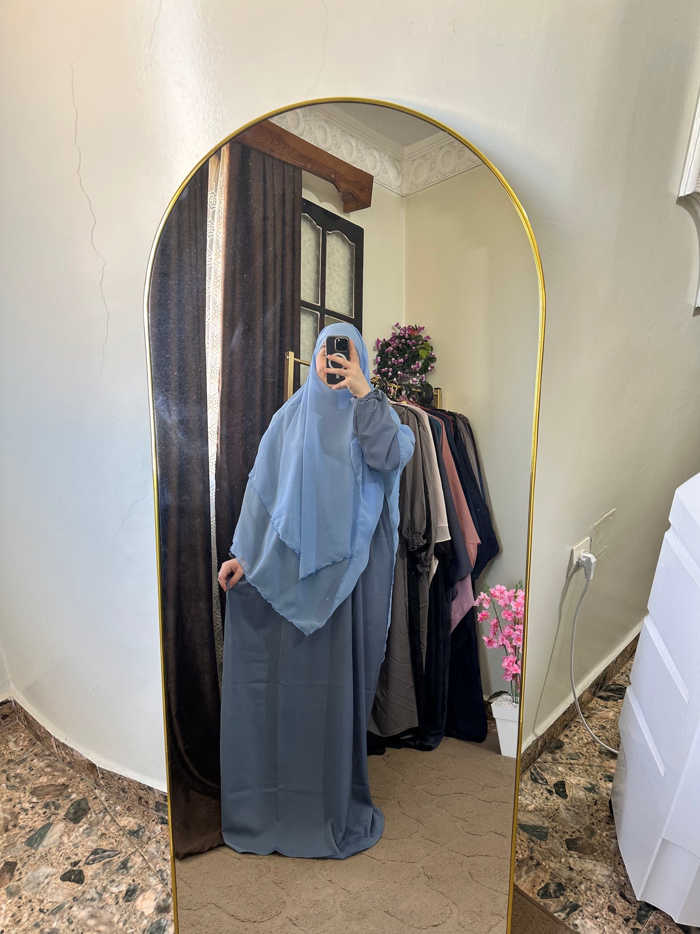 حجاب و إسدال شرعي طبقتين –3500دج 🌸