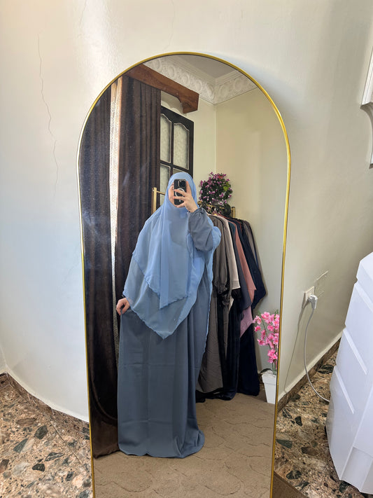 حجاب و إسدال شرعي طبقتين –3500دج 🌸
